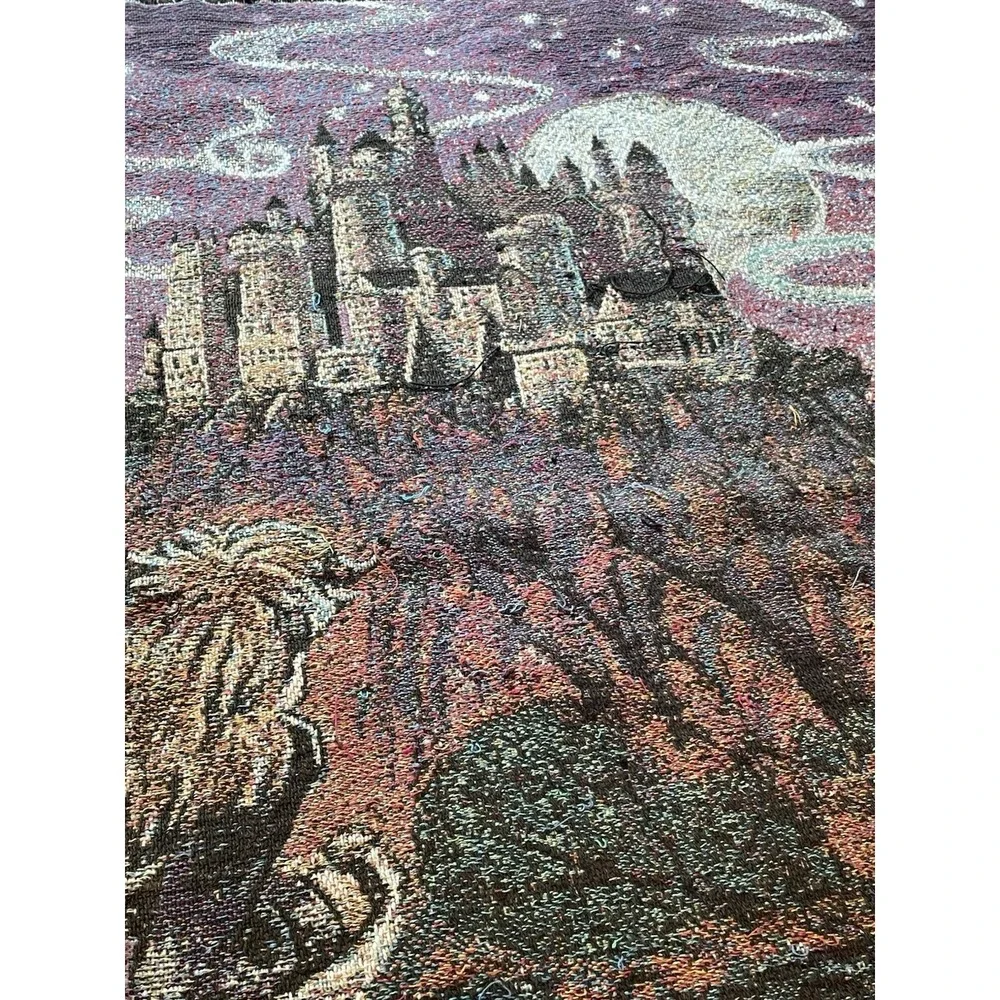 Harry Potter Journey To Hogwarts Pre-Movie Blanket Tapestry Afghan 2000 65x45